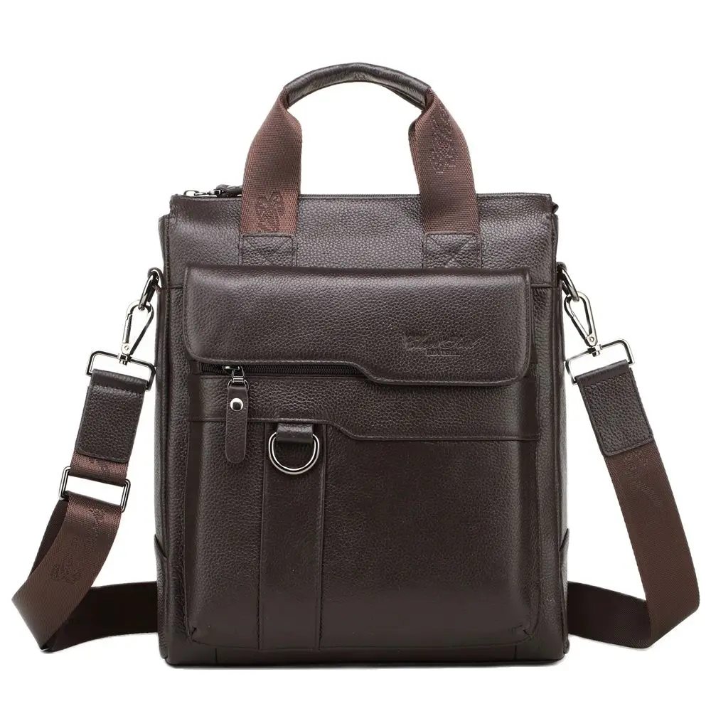 

CHEER SOUL Genuine Leather Shoulder Bag Men Business Briefcase Documents Laptop Bag Male Crossbody Messenger Bags Office Handbag