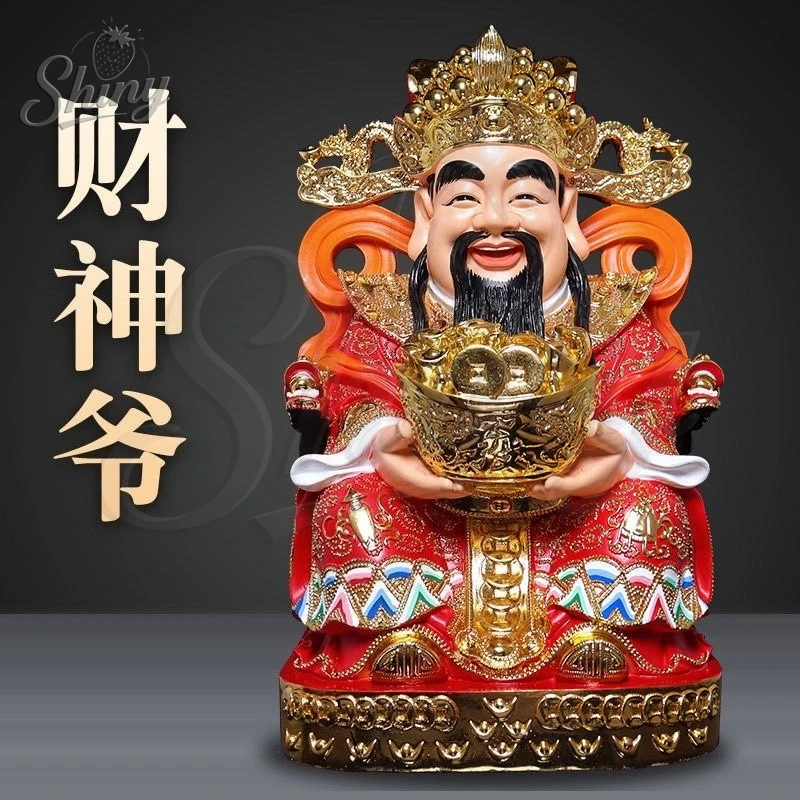 

12″ Feng Shui God of Wealth Statue Cai Shen Ornaments Bring Money Good Luck Recruit Wealth Home Office Decor Desk Decor