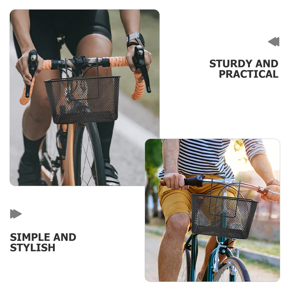 2 pçs frente da bicicleta grande metal guiador de armazenamento acessório ciclismo cesta dianteira para bicicleta elétrica mountain bike scooter portátil