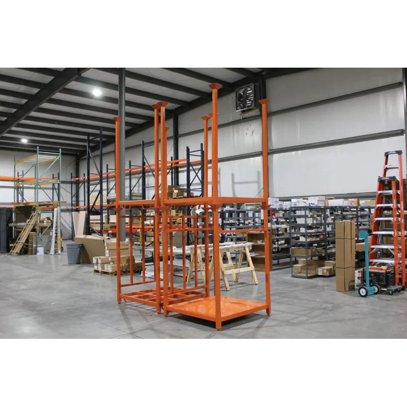custom.Fabric Stacking  Overhead Warehouse Folding Shelves Mobile Material Turnover Rack  Heavy Goods Storage Rack
