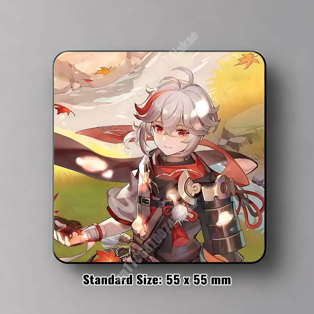 Genshin Impact Kaedehara Kazuha Magnetic Sticker Reusable Fridge Decal for Metal Surfaces Magnet Marker