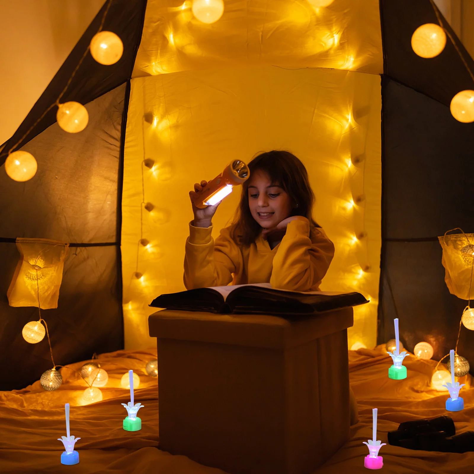 12 szt. Lampki światłowodowe w kształcie róży, wielokolorowe, zmieniające kolory, dekoracyjne światła LED z gipsówki, idealne na Boże Narodzenie, wesele, imprezy, do domu, biura, na prezenty.