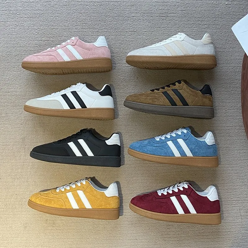 New Retro Round Head Soft Leather Shoes 2026 Spring Style Versatile Breathable Lightweight Agan Sports Shoes for Couples Sneaker view 5