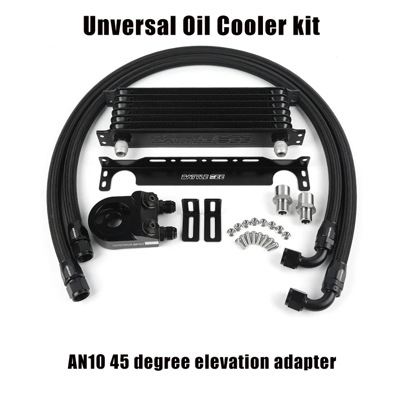 Universal 45/Deg Engine Oil Cooler Kit Suitable Trust Model 7/10/13/15 Rows Oil Cooler Kit Automotive Radiator BB-OCK-611 to 614