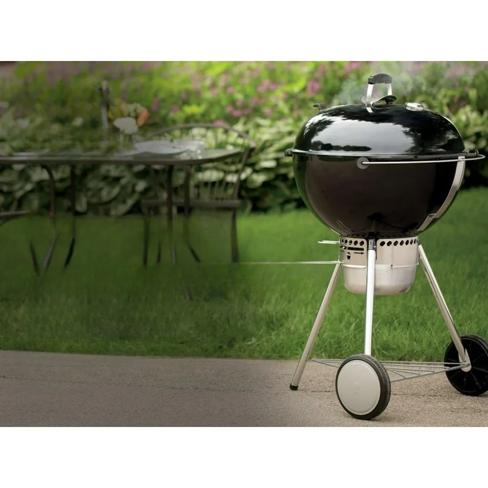 Master-Touch Charcoal Grill, 22Inch, Gourmet BBQ System, Hinged Cooking Grate, Grills with One-Touch Cleaning System