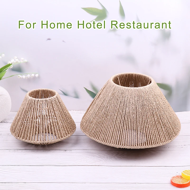 

1Pc Straw Woven Vintage Lampshade Hanging Lamp Cover Rustic Lamp Shade For Home Hotel Restaurant Braided