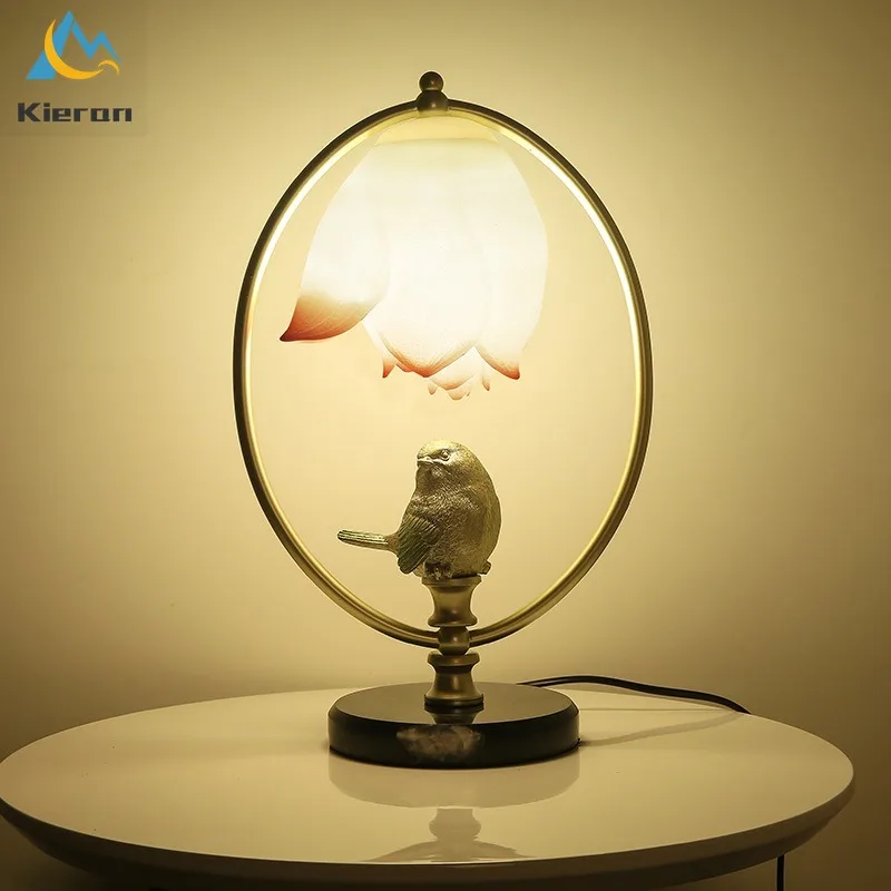 

Nordic Modern Resin Bird LED Table Lamp Bedroom Study KTV Dining Room Bedside Desk Lamp Living Room Decoration Lotus Floor Lamps