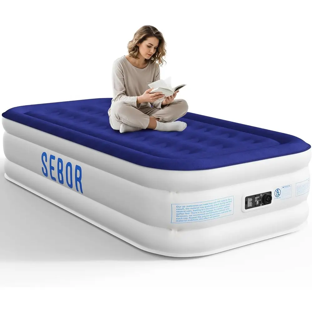 

Portable Double Air Mattress with Self-Inflating High-Speed Pump, Comfortable and Durable for Camping and Travel