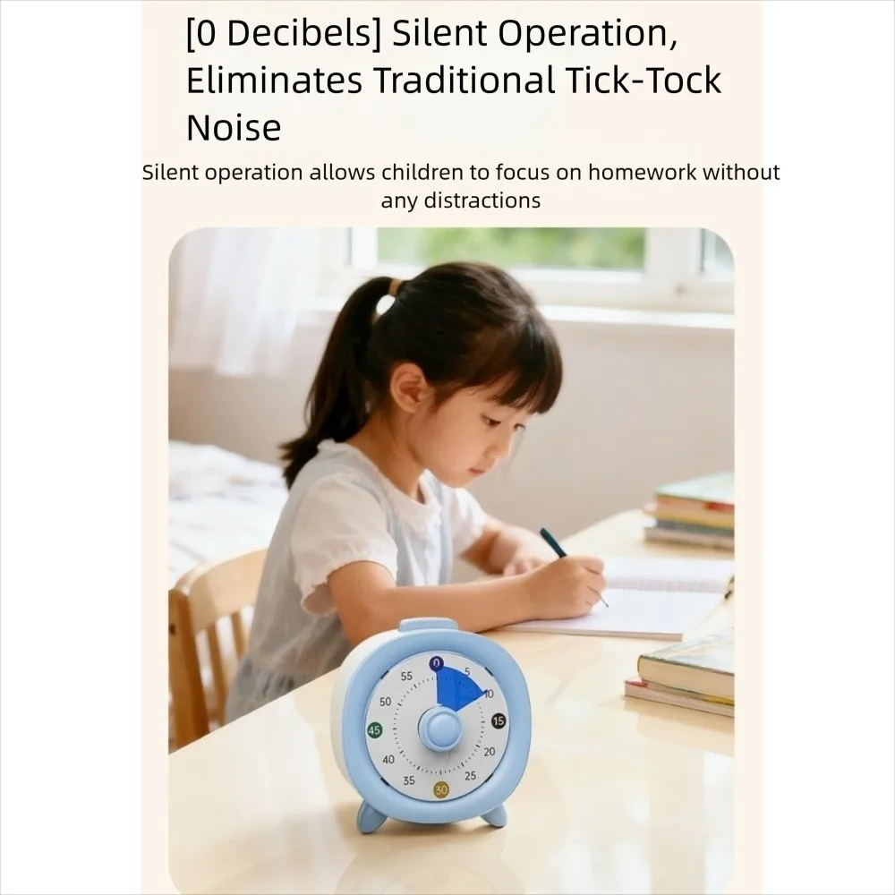 60 Minutes Visual Timer Round/Square Visualization Countdown Alarm Clock Self-discipline Ultra Silent Kitchen Timer Reading Room