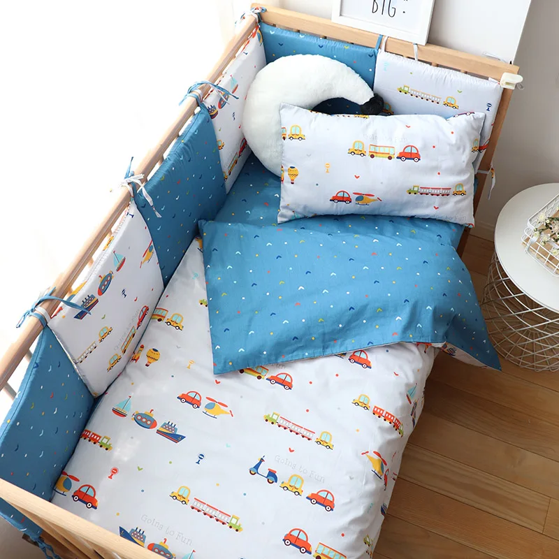 Baby Bedding Set Nordic Baby Bed Linen For Newborns Cotton Kids Crib Kit With Bumper Infant Nursery Decor  3 5 11 Pcs Set