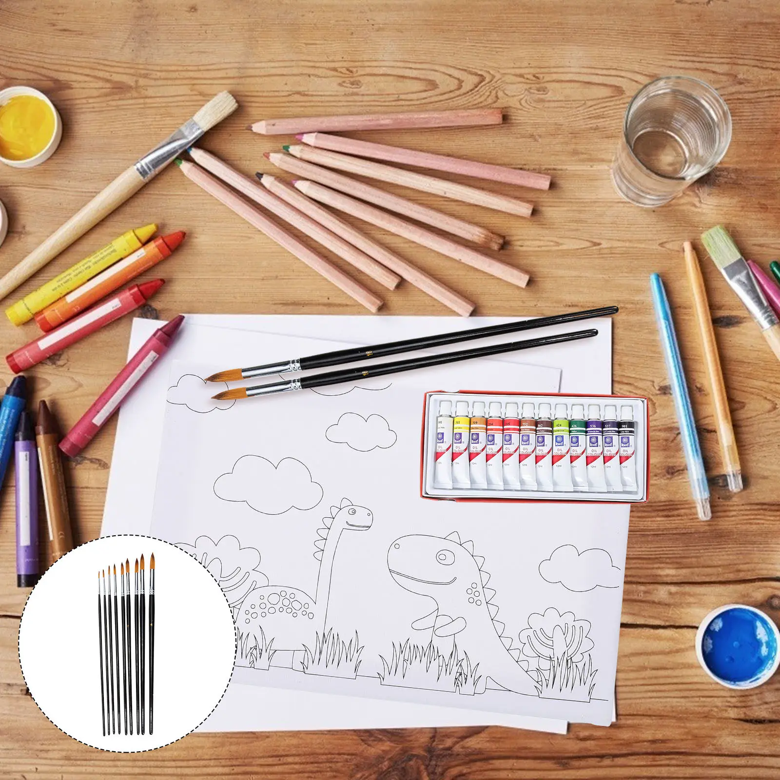 

Набор из 9 кистей для рисования акварелью и акрилом, профессиональные художественные принадлежности, инструменты для боди-арта