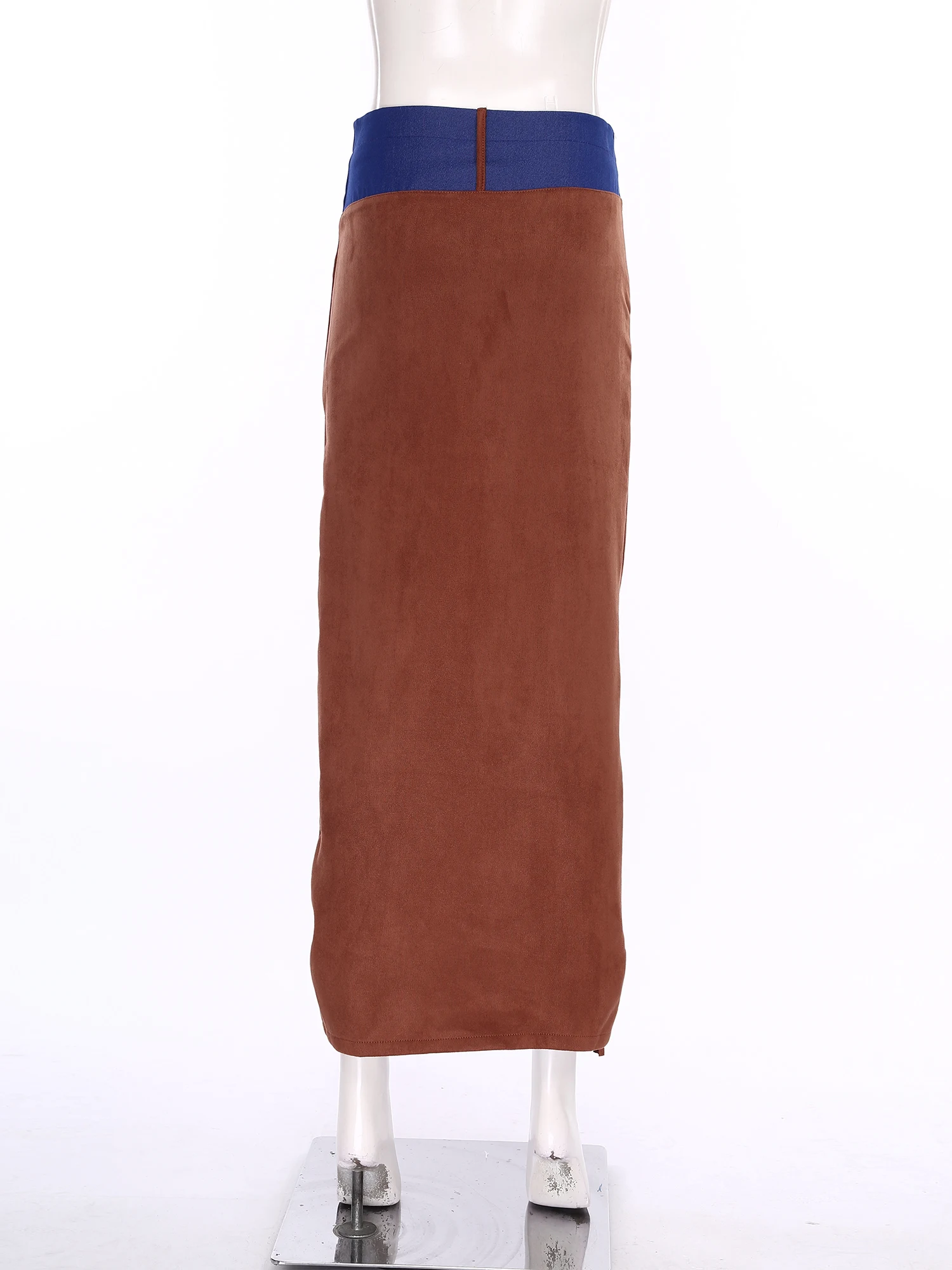 Frauen Cowgirl Quaste Faux Wildleder Midi Röcke Patchwork Fransen Seitensplit Langer Rock für Jazz Musik Festival Raves Party Kleidung