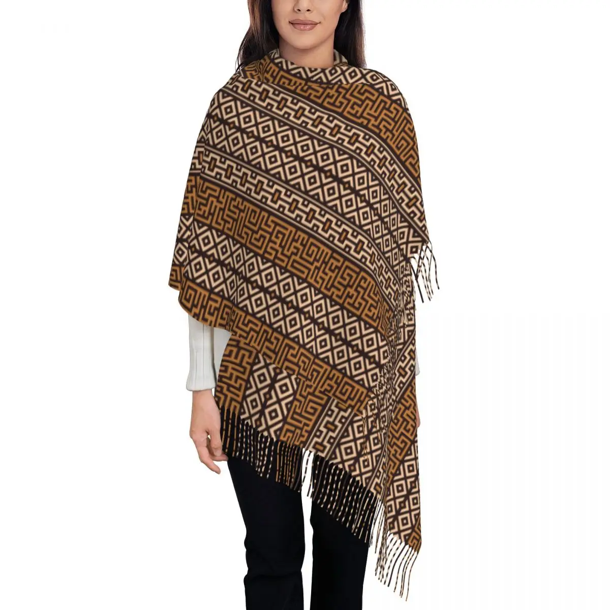 

Custom Printed African Ethnic Tribal Mudcloth Pattern Scarf Men Women Winter Warm Scarves Shawls Wraps