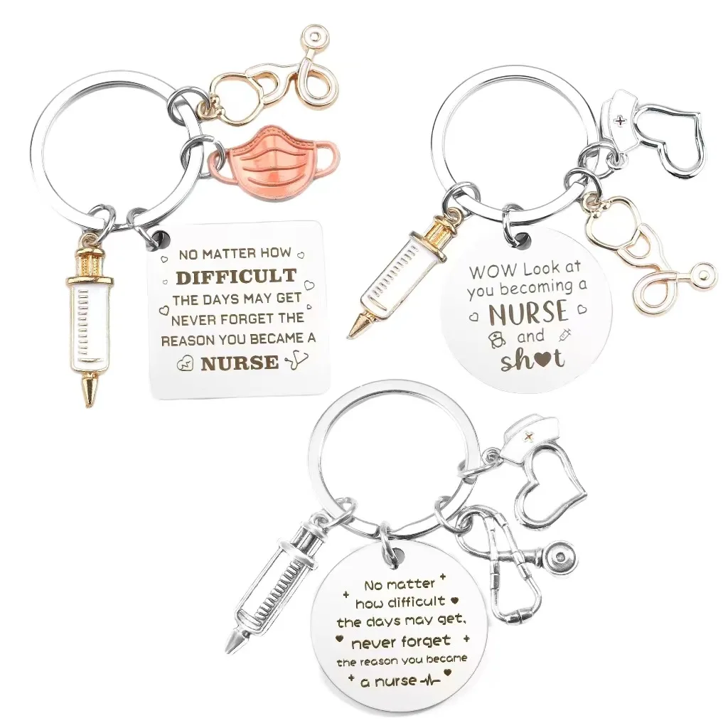 Look at you Become a Nurse Key Ring Sweet Key Chains DIY Jewelry Gifts