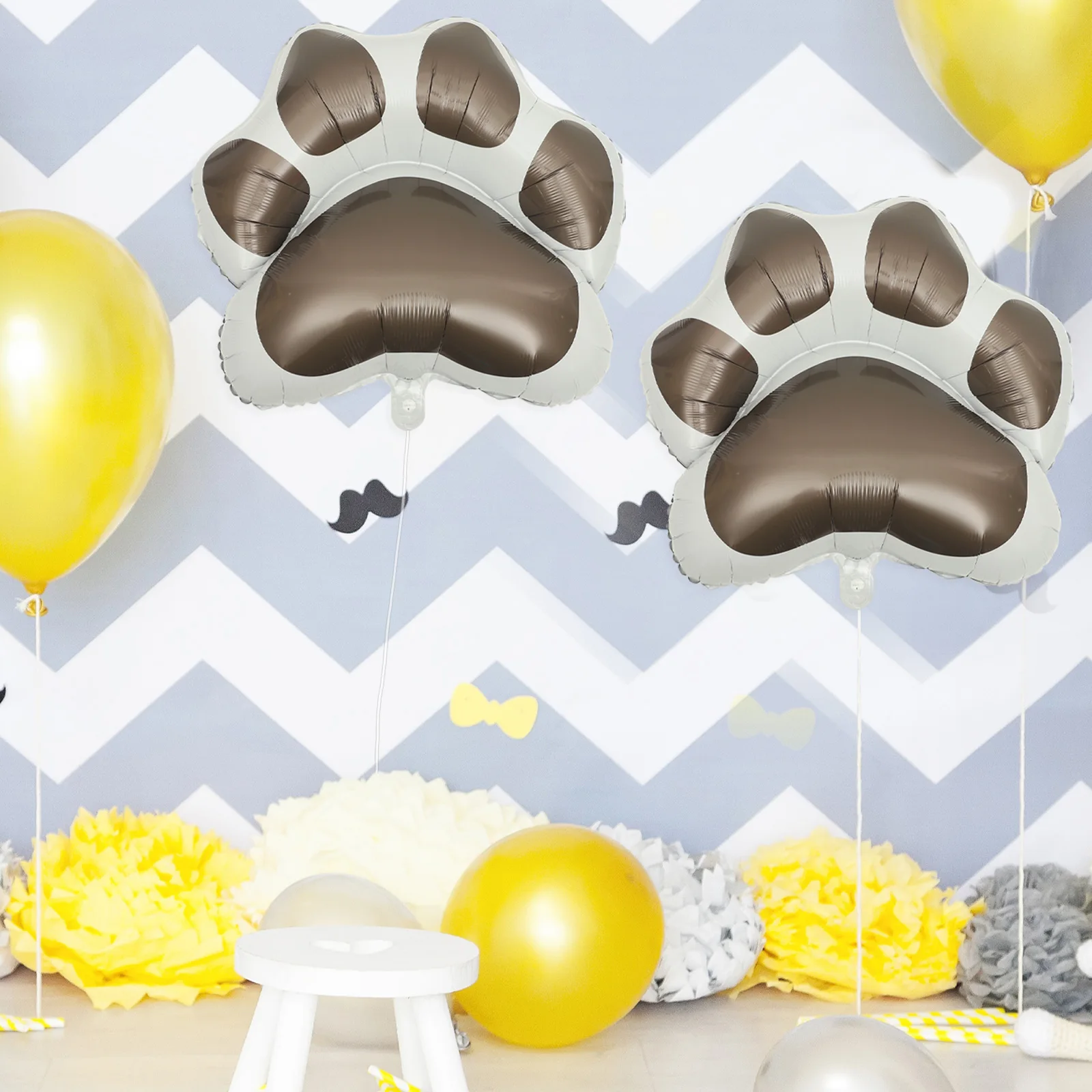 

2pcs Dog Paw Foil Balloon Inflatable Decoration Supplies Cartoon Paw Balloons For Birthday Party Kids Decorations Aluminum Foil