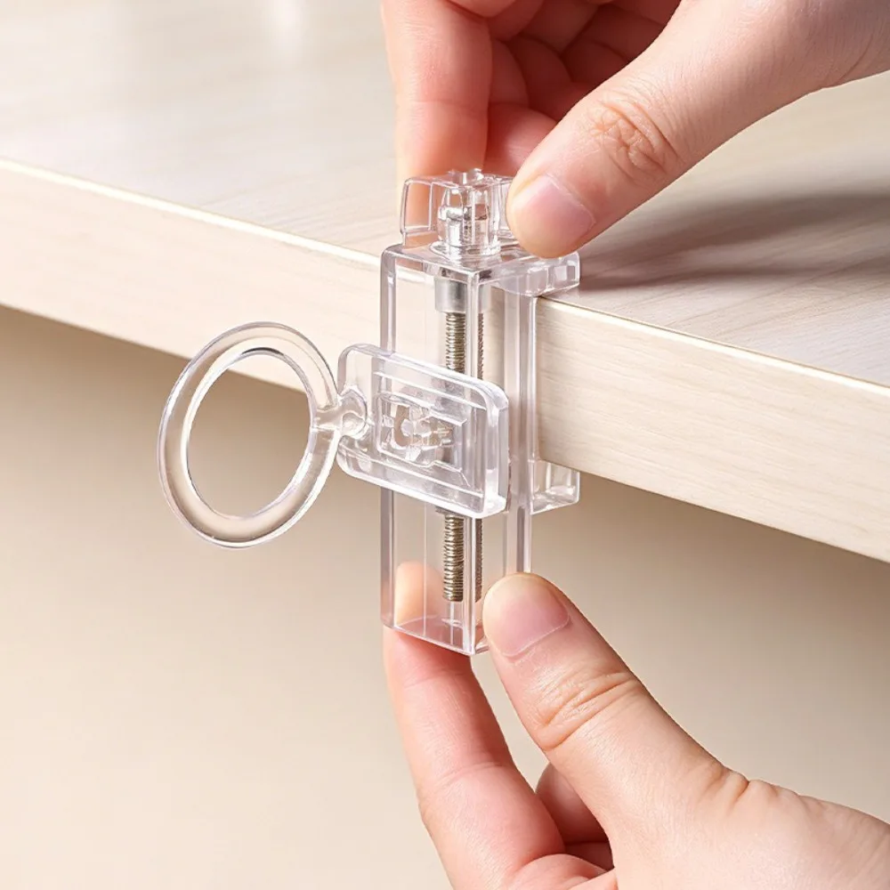 Plastic Clip-On Rod Holder Adjustable Clear Curtain Rod Holder Clamp Horizontal Vertical Mounting Adjustable Ring Clip