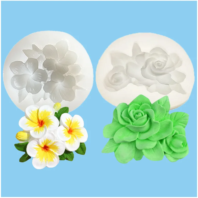 Gardenia und Ei Blume Silikonform DIY Schokolade Kuchen Dekoration Blume Gebäck Backform Seife Gips Handwerk Zementform