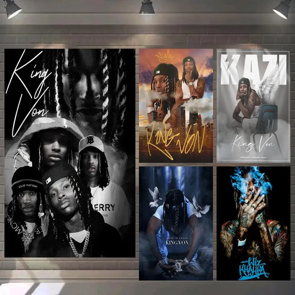 K-King Von Rapper Tapestry Microfiber Background Art Decor For Bedroom Living Room Bar Garden Outdoor Festival Wall Deco