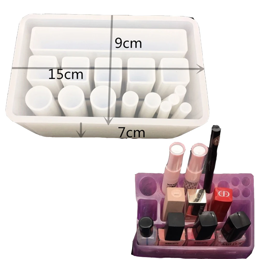 

Силиконовая форма, прямоугольная квадратная коробка для хранения помады