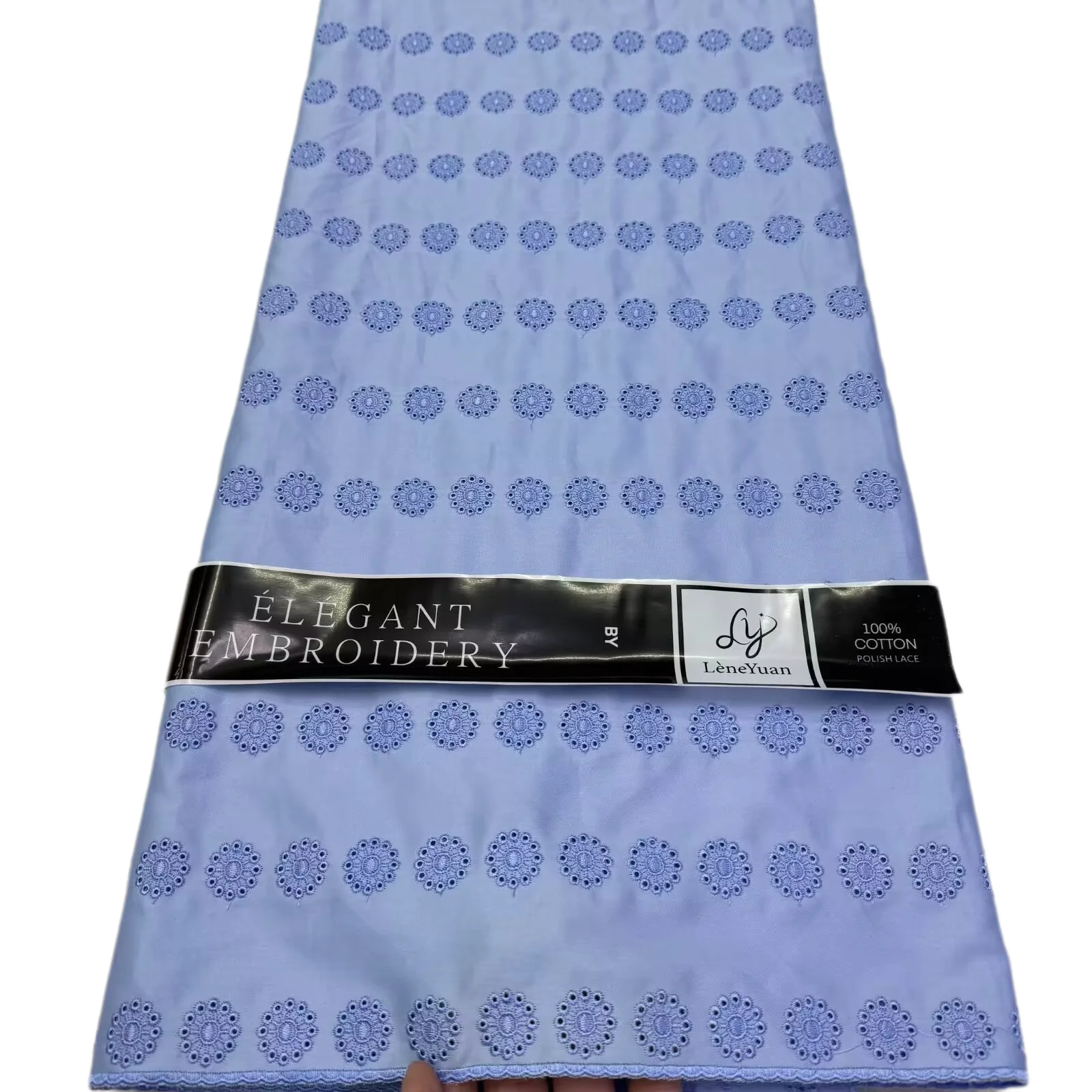 

Original Dubai Cotton Lace Blue Nigerian Fabric Embroidery 5 Yards African Lace Fabric 2025 High Quality Swiss Dress For Men Sew