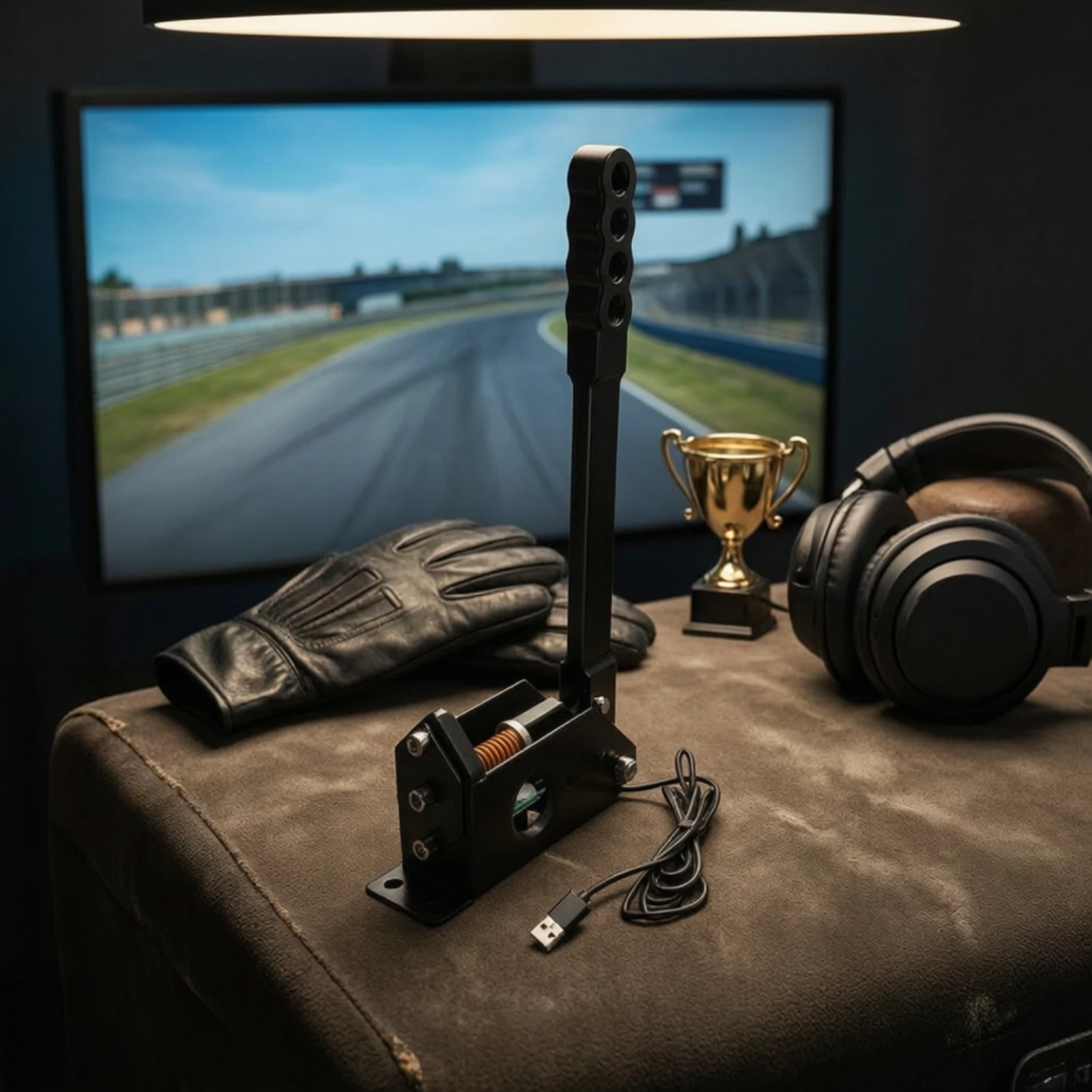 Sim Racing Handbrake Aluminum USB Handbrake Gaming Accessory Linear Controller Easy to Install for Gamers