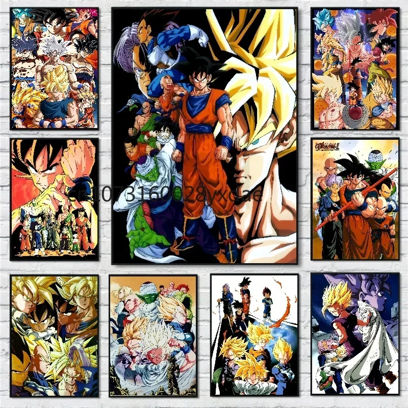 Bandai Anime Classic Poster Dragon Ball Painting Super Saiyan Vegeta Canvas No Frame Wall Art Prints Decor Bedroom Home Picture