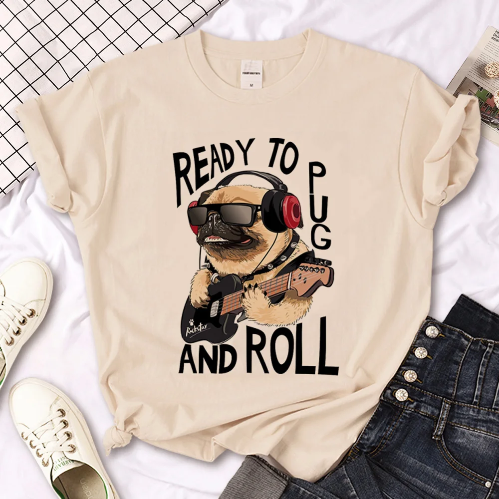 Pug Tee women summer Japanese manga tshirt female designer y2k clothes