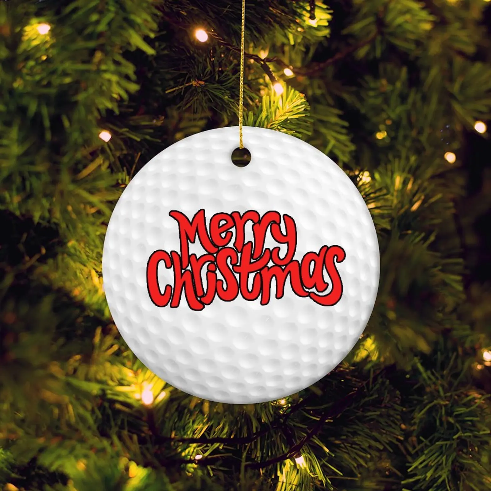 

New Golf Decorations Round Holiday Signs Are Suitable for Golf Lovers To Give Gifts for Home and Tree Decorations