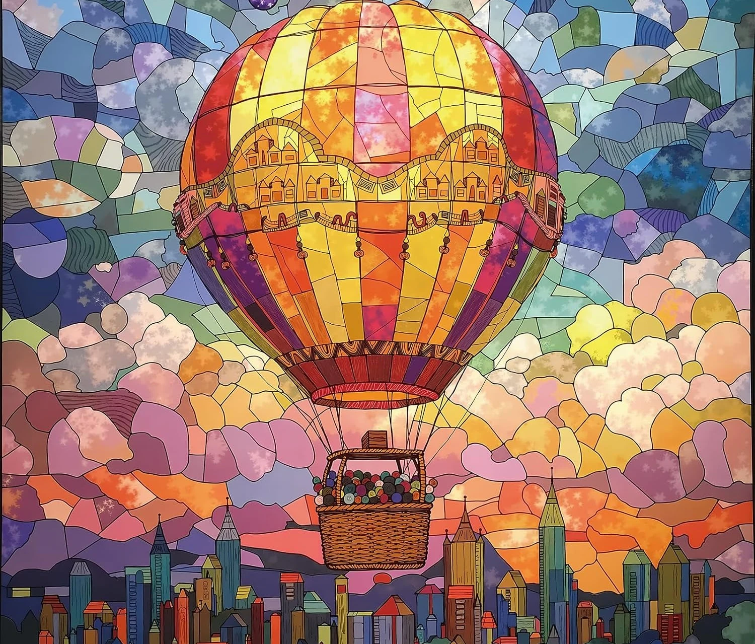 

Витражный воздушный шар 120/300/500/1000 шт. Пазлы для тренировки мозга Складные развивающие игрушки для взрослых и детей