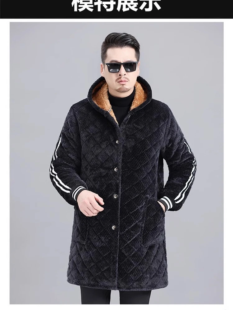 

Хлопковая куртка с капюшоном Thiened Color, мужская повседневная свободная накидка средней длины, ветровка Busin Casual Faion...