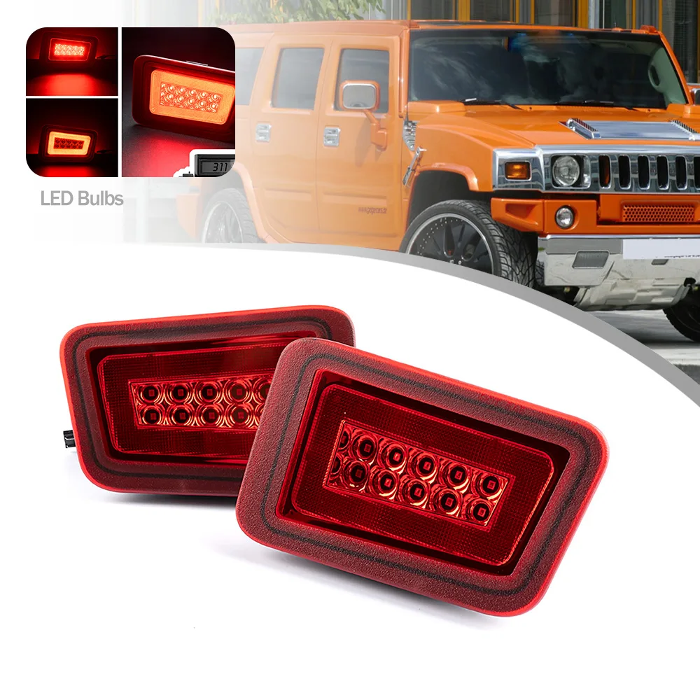 2X LED Auto Rear Tail Light Reflector Bumper Bumper Lamp For Hummer H2 2003-2009 Canbus Error Free