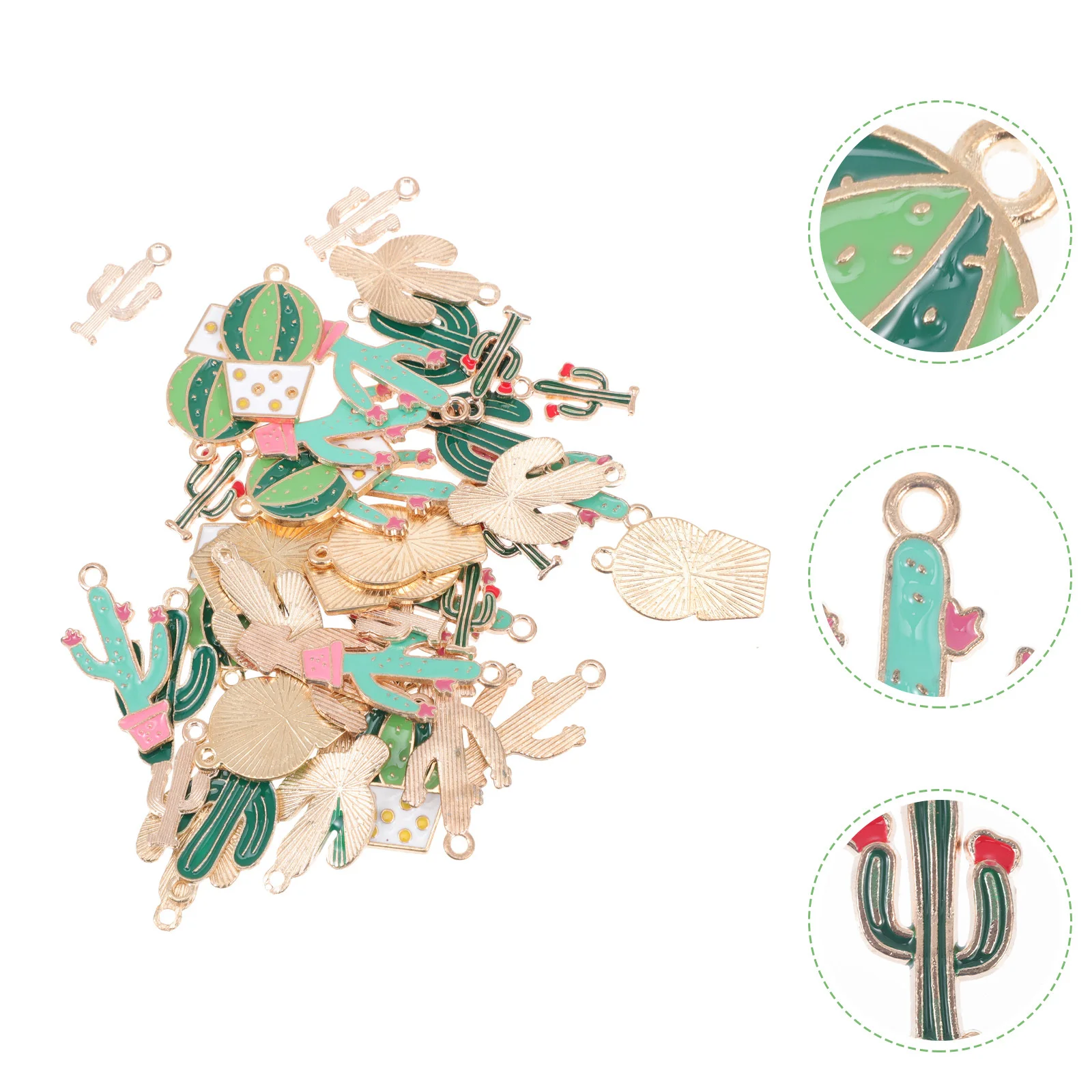 

Operitacx 40pcs Cactus Pendant Charms for Bracelets Earrings Jewelry Making Plant Accessories Green Alloy Tropical Decor