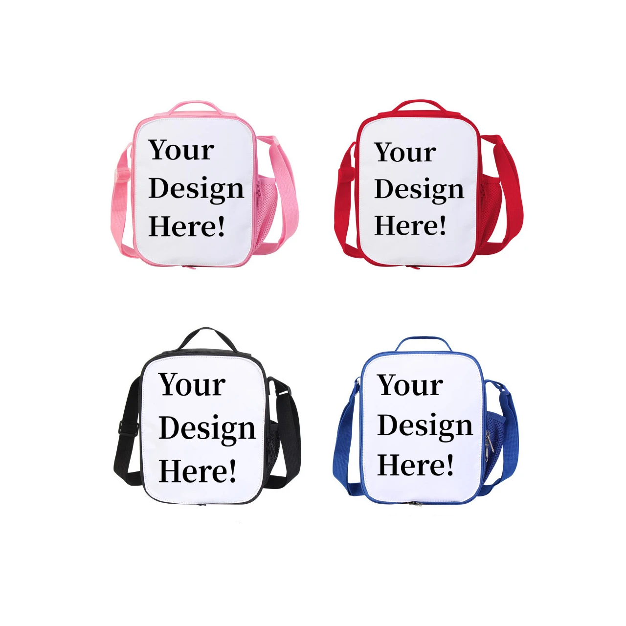 Custom Crossbody&Tote Lunch Bag Student Kids Portable Insulate Warm Tote&Shoulder Bags Print Your Logo Name For Creative Gift