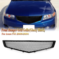 Front Grille Racing Grill For Honda Accord CL9 Acura TSX 2006-2008 Carbon Fiber Look/Gloss/Matte Black Upper Bumper Hood Mesh