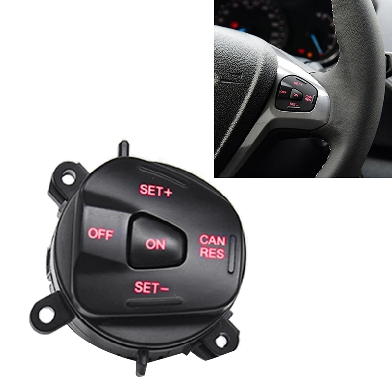 Car LED Steering Wheel Right Cruise Control Switch Button For Ford Fiesta MK7 MK8 Escort Ecosport 2013-2015