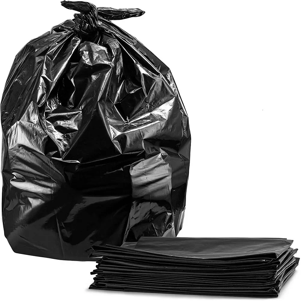 45 Gallon Contractor Trash Bags 3 MIL 25PCS Large Black Heavy Duty Garbage Bags