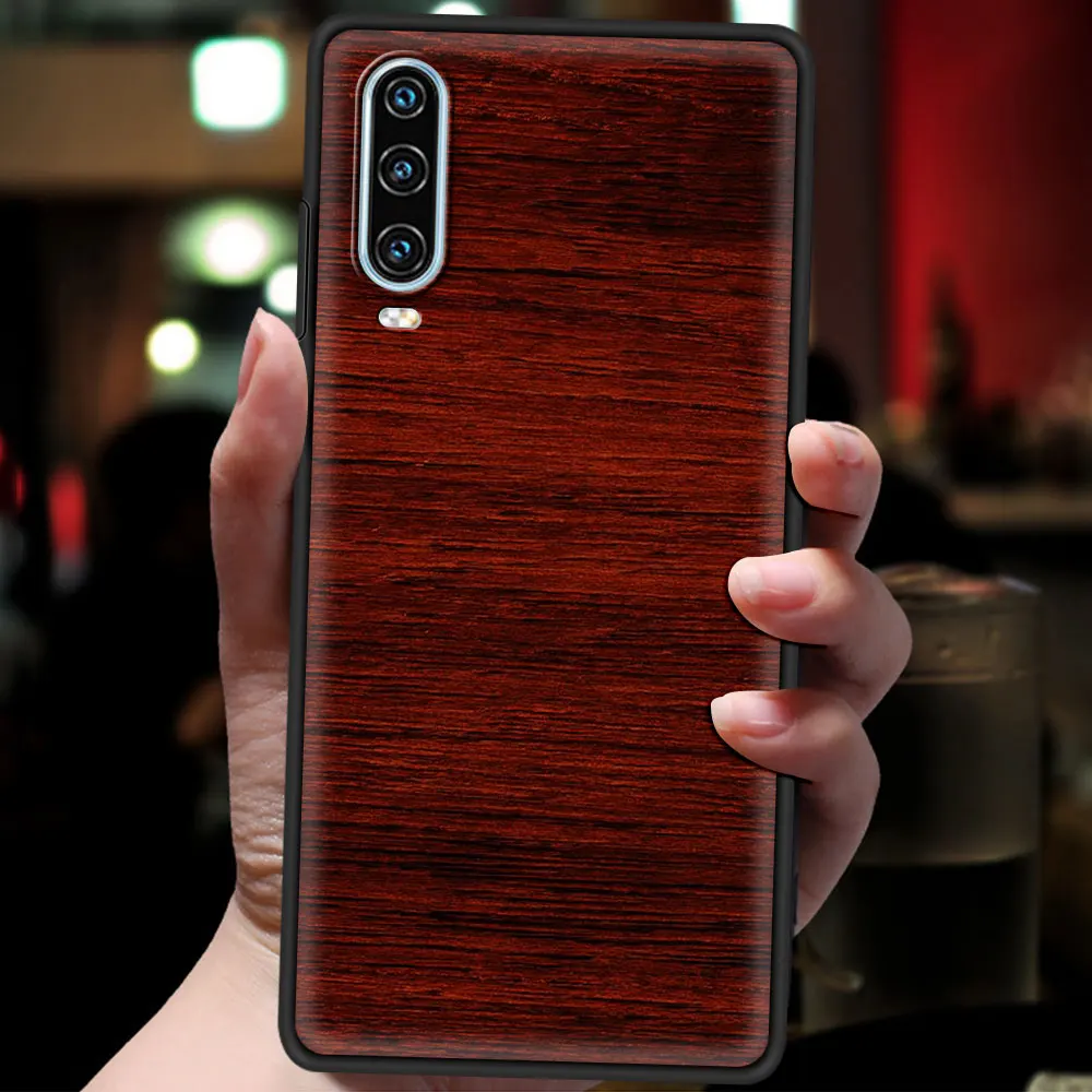 Carved Wood Phone Case For Huawei P50 P40 P30 Lite E P20 Pro Y9 Y7 Y6 2019 P Smart 2021 Z Y6p Y7a Y9s Cover Funda Coque Silicone