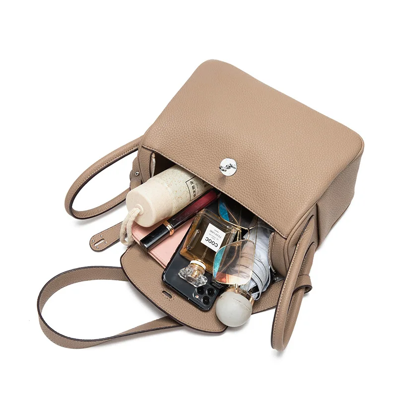 Fashionable Women's Shoulder Bag, Pebbled Leather Handbag, Versatile Casual Bag, Large Capacity Pillow Bag, Water-Resistant Medicine Bag, Travel Crossbody Bag