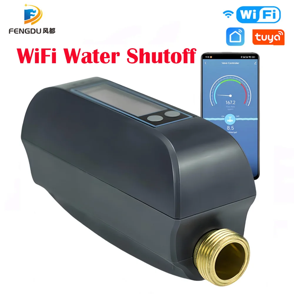 Durable WIFI Bluetooth Smart Water Meter Ultrasonic Automatic Water Shutoff in 3/4 Remote Control Water Flow Meter
