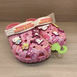 Kawaii Sanrio Hello Kitty Kuromi My Melody Cinnamoroll Crocs Cute Girls Sandals Children Slippers Non-Slip Beach Shoes Kids Gift