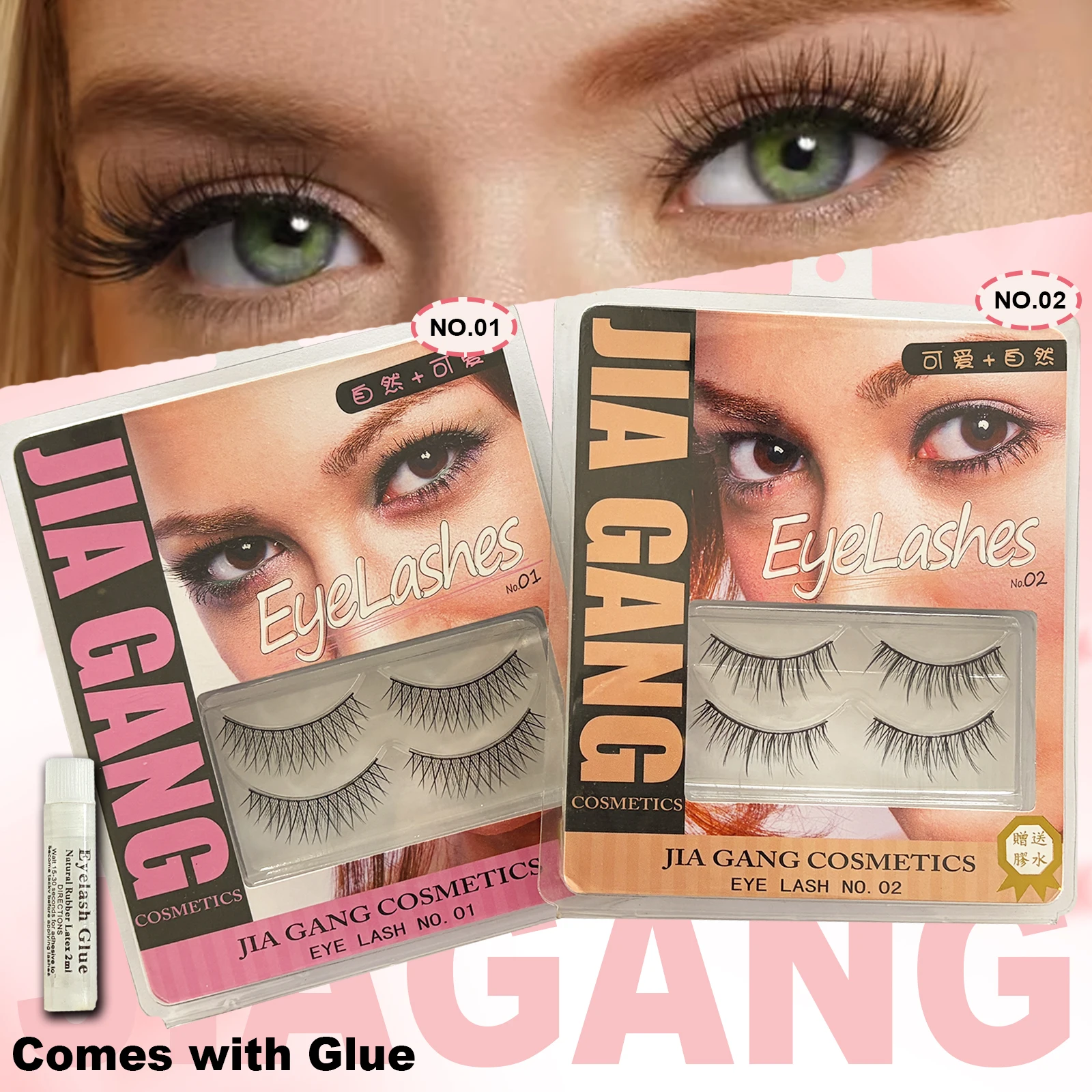 Shujiesi Two Pairs of False Eyelashes—Soft and Fluffy 3D False Eyelashes Suitable for Various Occasions, Including Everyday Wear