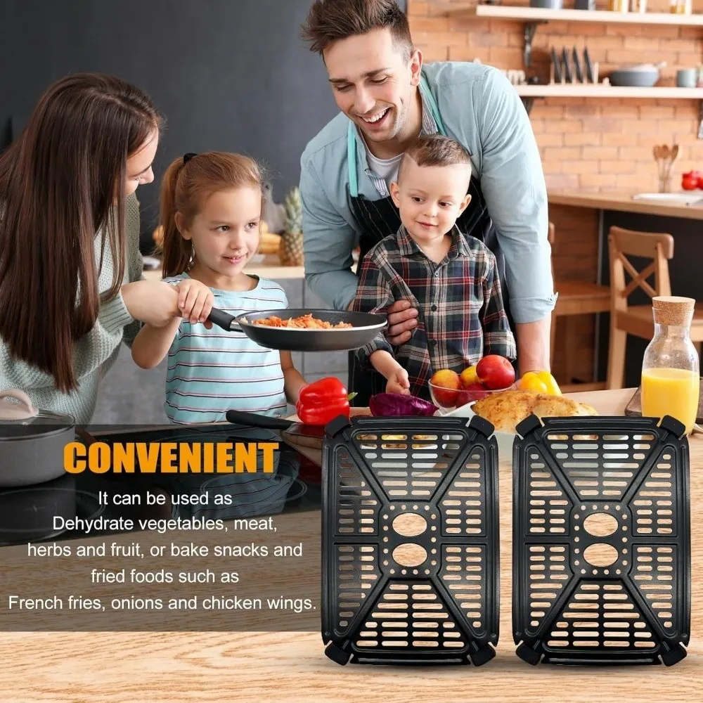 

Non-Stick Air Fryer Grill Plate Oil Separator Dishwasher Safe Air Fryer Liner Square Air Fryer Replacement Part Easy Clean