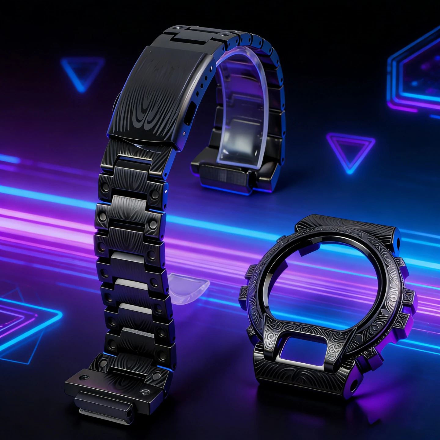 

Металлический мод-кит DW6900 для G-SHOCK DW-6900: корпус из нержавеющей стали + браслет, световая панель/алмазная многофункциональная панель, аксессуары для модификации.