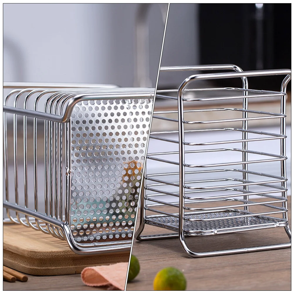

1Pcs Kitchen Storage Rack Multi Functional Carbon Steel Tableware Drying Rack Space Saving Utensil Holder for Forks Chopsticks