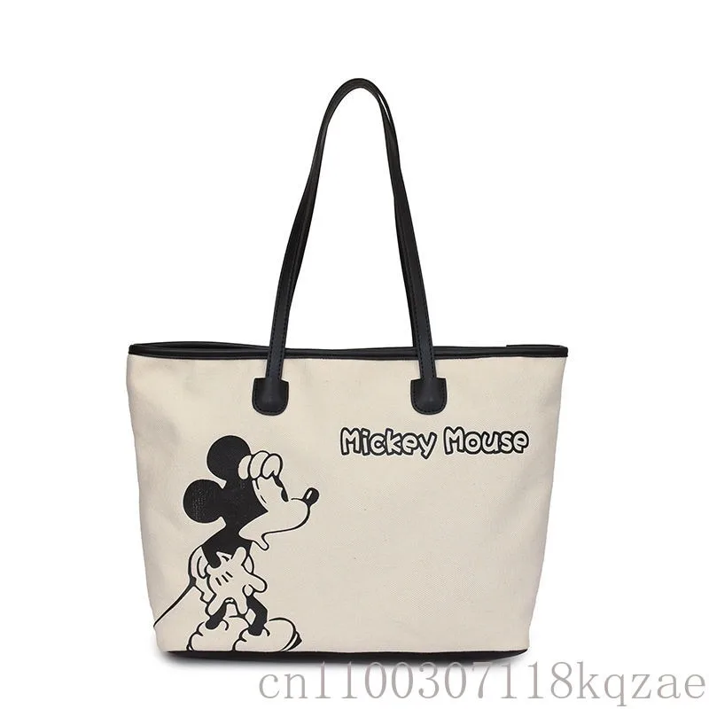 

Сумка-тоут с принтом Микки Диснея, модная женская сумка через плечо большой вместимости