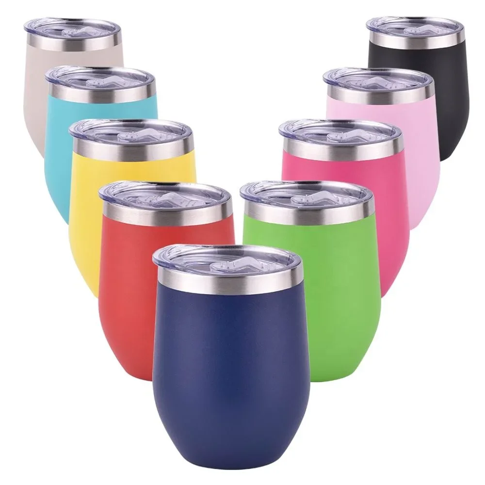 Stemless 12 Oz Termo Thermo Travel Wine Tumbler Cups Double Wall Insulated Stainless Steel Cup