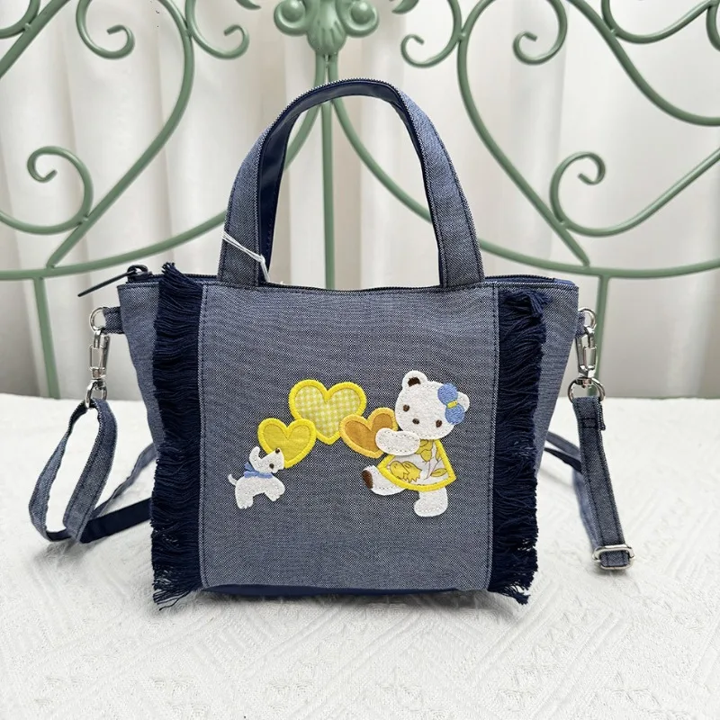 New Familiar Anime Cartoon Large Capacity Casual Handbag Embroidered Tote Bag 780842