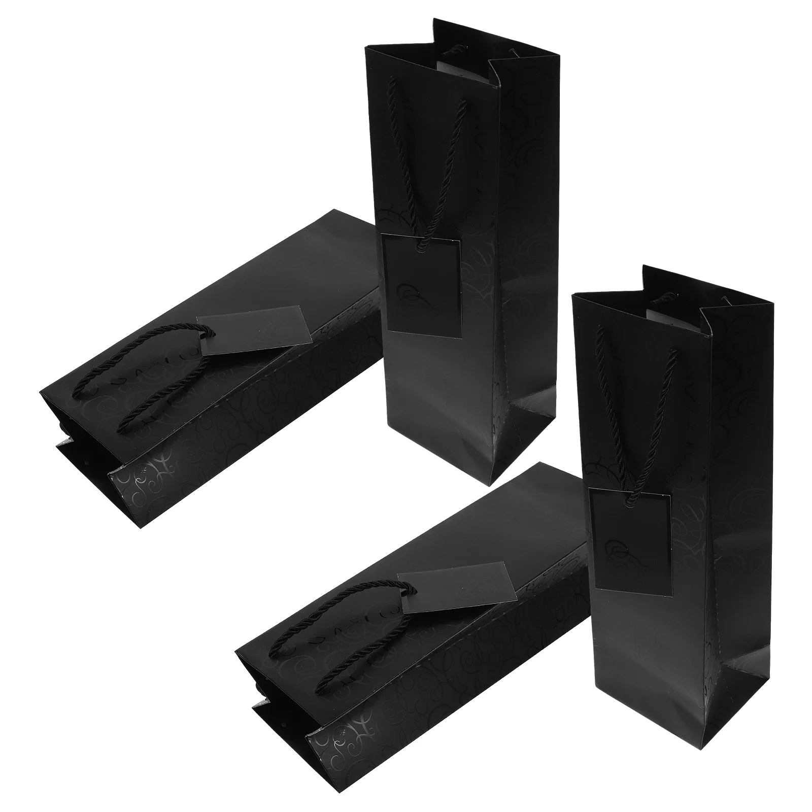 

4Pcs Red Wine Tote Bags Elegant Vintage Design Sturdy Handle Wine Bottle Carrier for Wedding Holiday Present Event Use