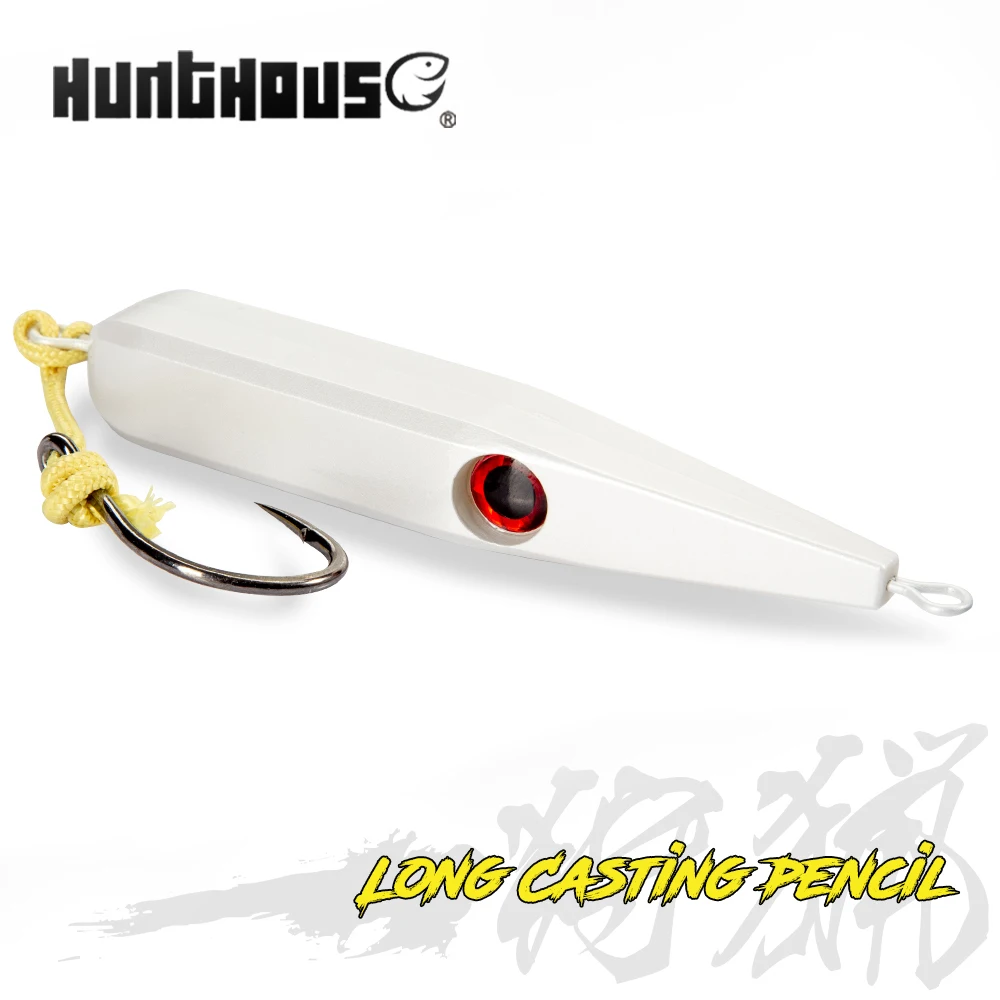 

Hunthouse Pencil Fishing Lure GT Sinking Hard Bait Jackbait Slow 100mm 45g Trolling Walk The Dog Saltwater For Seabass Tackle