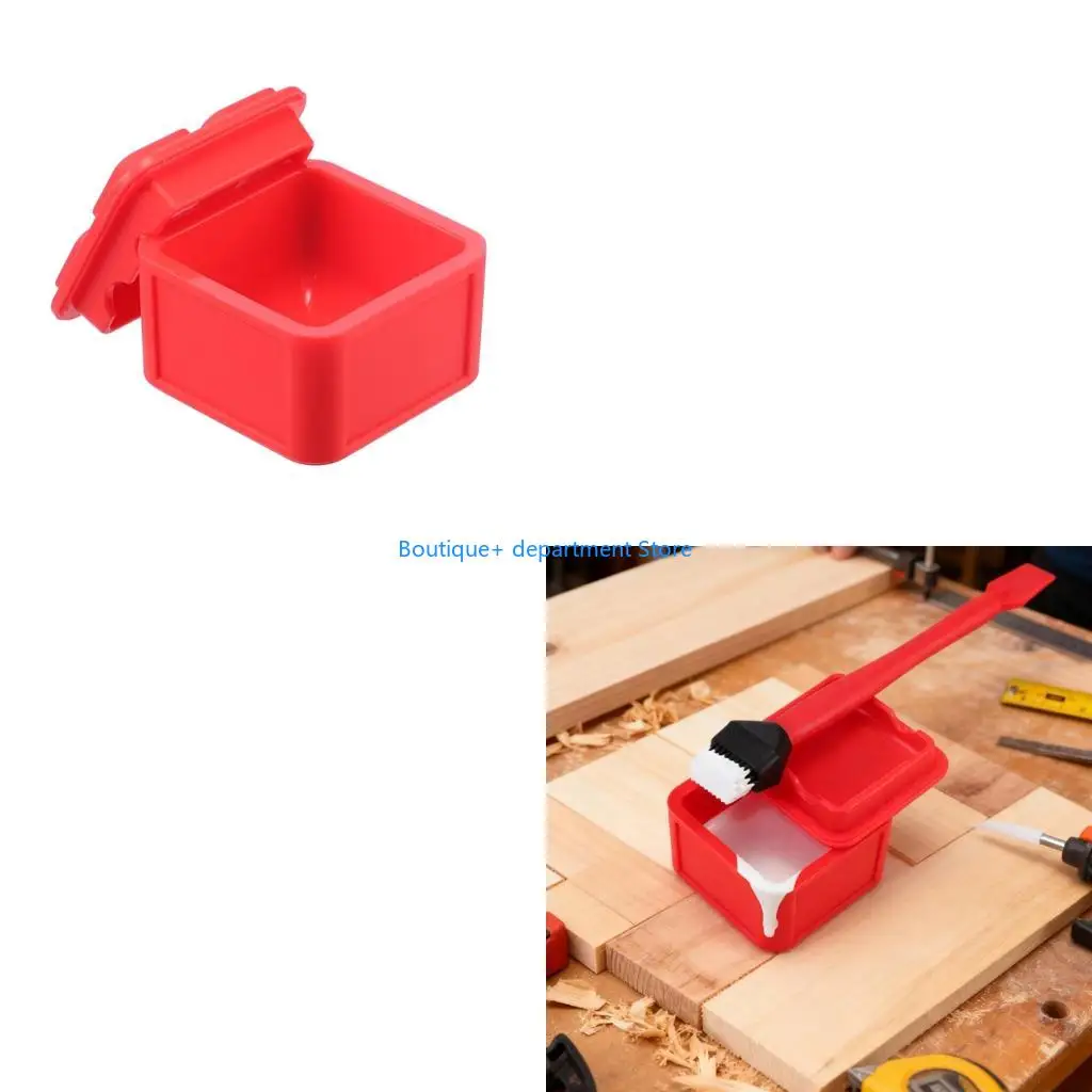

E1PD Silicone Glues Storage Case Woodworking Glues Applicator Sealable Lid Glues Container Portable Hand Tool for Woodworking